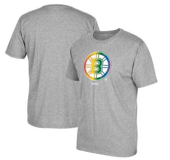 Men's Boston Bruins Gray Reebok Rainbow Pride Short Sleeve T-Shirt FengYun,We sell and wholesale Men's Boston Bruins Gray Reebok Rainbow Pride Short Sleeve T-Shirt FengYun on line form chian!